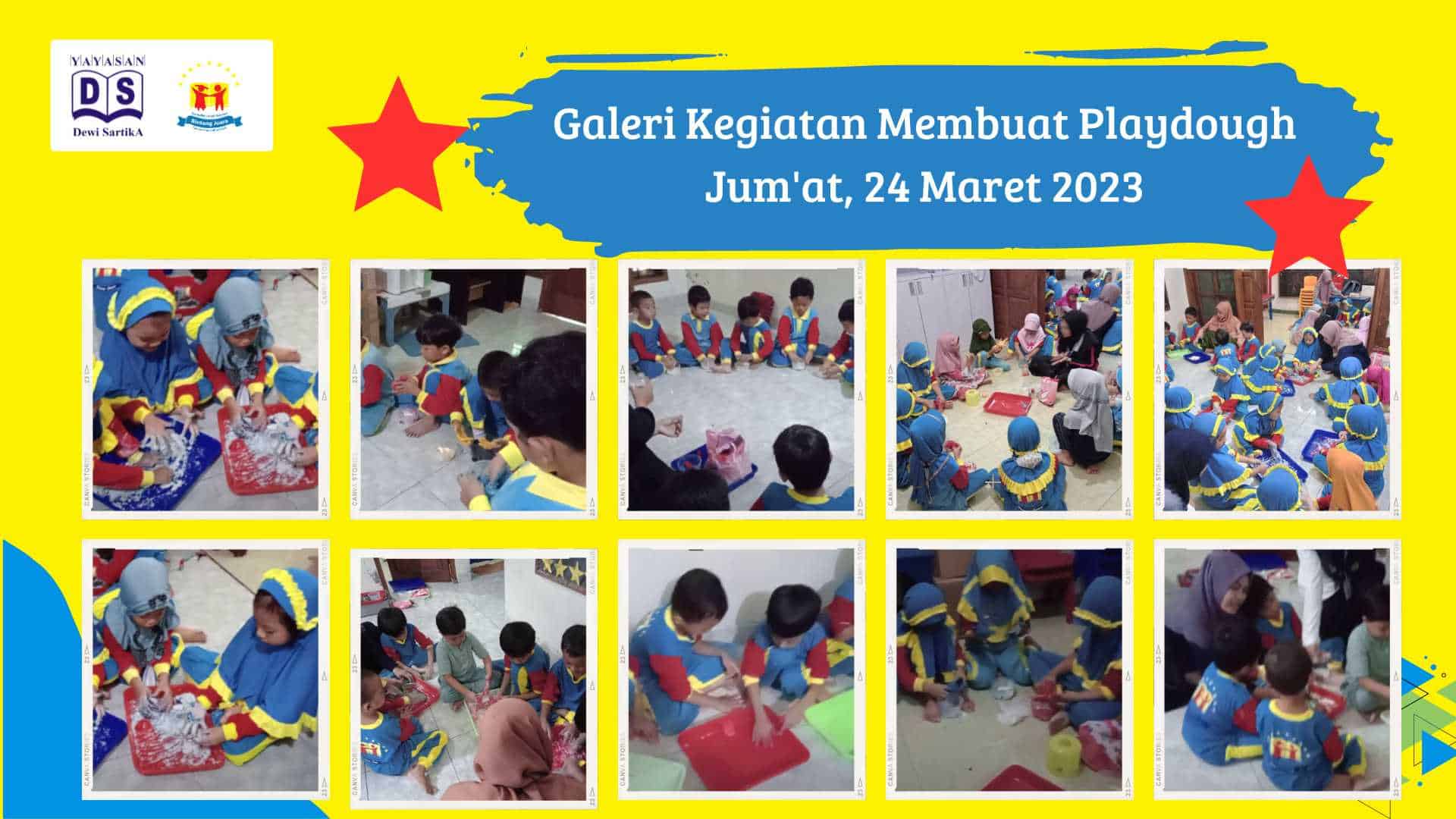 galeri kegiatan membuat playdough di PAUD Islam Bintang Juara