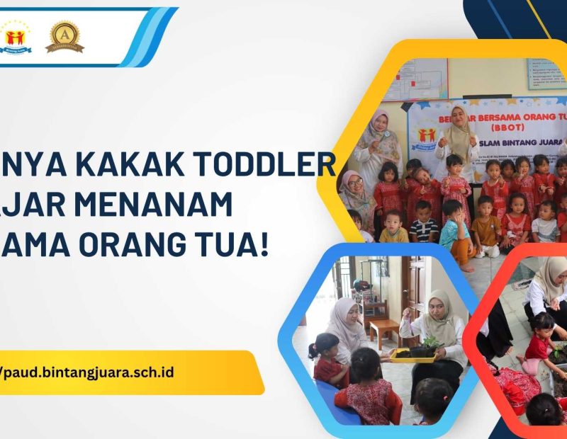 toddler belajar menanam