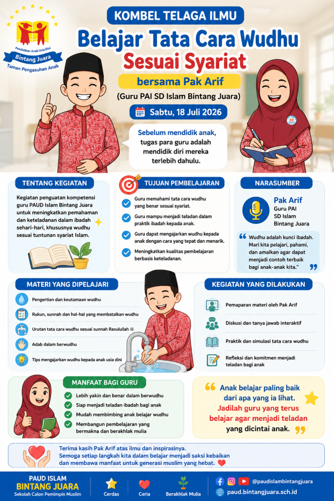 kombel telaga ilmu belajar wudhu bersama Pak Arif