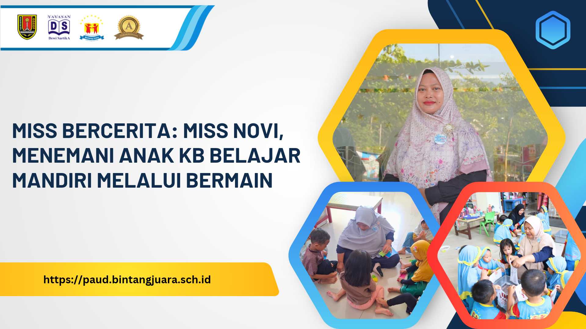 miss novi menemani anak KB belajar mandiri melalui bermain